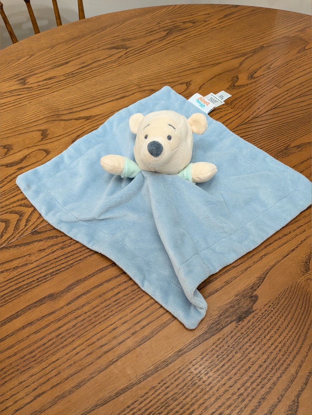 Disney Baby Winnie the Pooh Blue  Plush Security Blanket Lovey